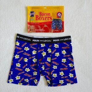Bacon Theme Men's Boxer Briefs Size M Funny Underwear Gift Size 32 - 34